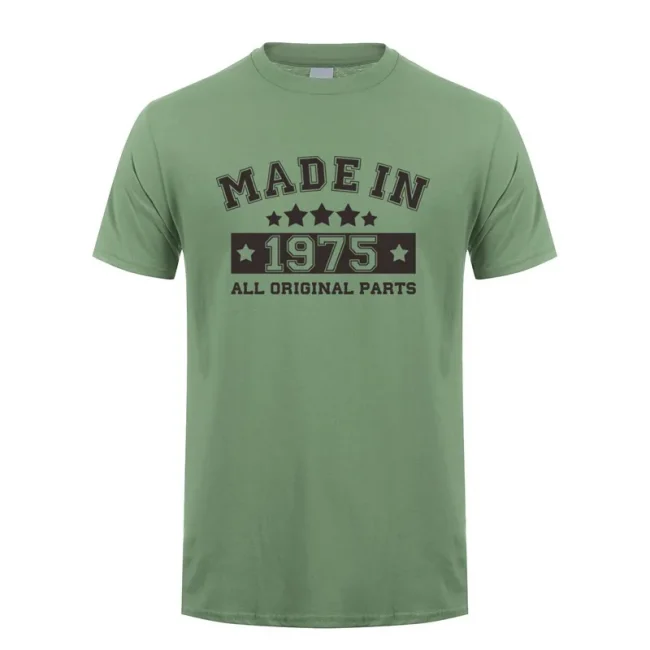 Made In 1975 Men T Shirt Summer Cotton Short Sleeve Birthday Gift Tshirt Tops Funny Man T-shirts JL-126 1