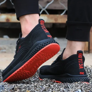 Work Shoes Men Women Work Sneakers Breathable Lightweight Steel Toe Safety Shoes Boots Men Anti-Puncture Indestructible Shoes 4