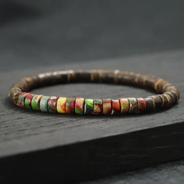 Minimalist Natural Wood Bracelet Men Grade A Imperial Stone Beaded Braclet Homme Hematite Meditation Braslet Pulsera Hombre Gift 3