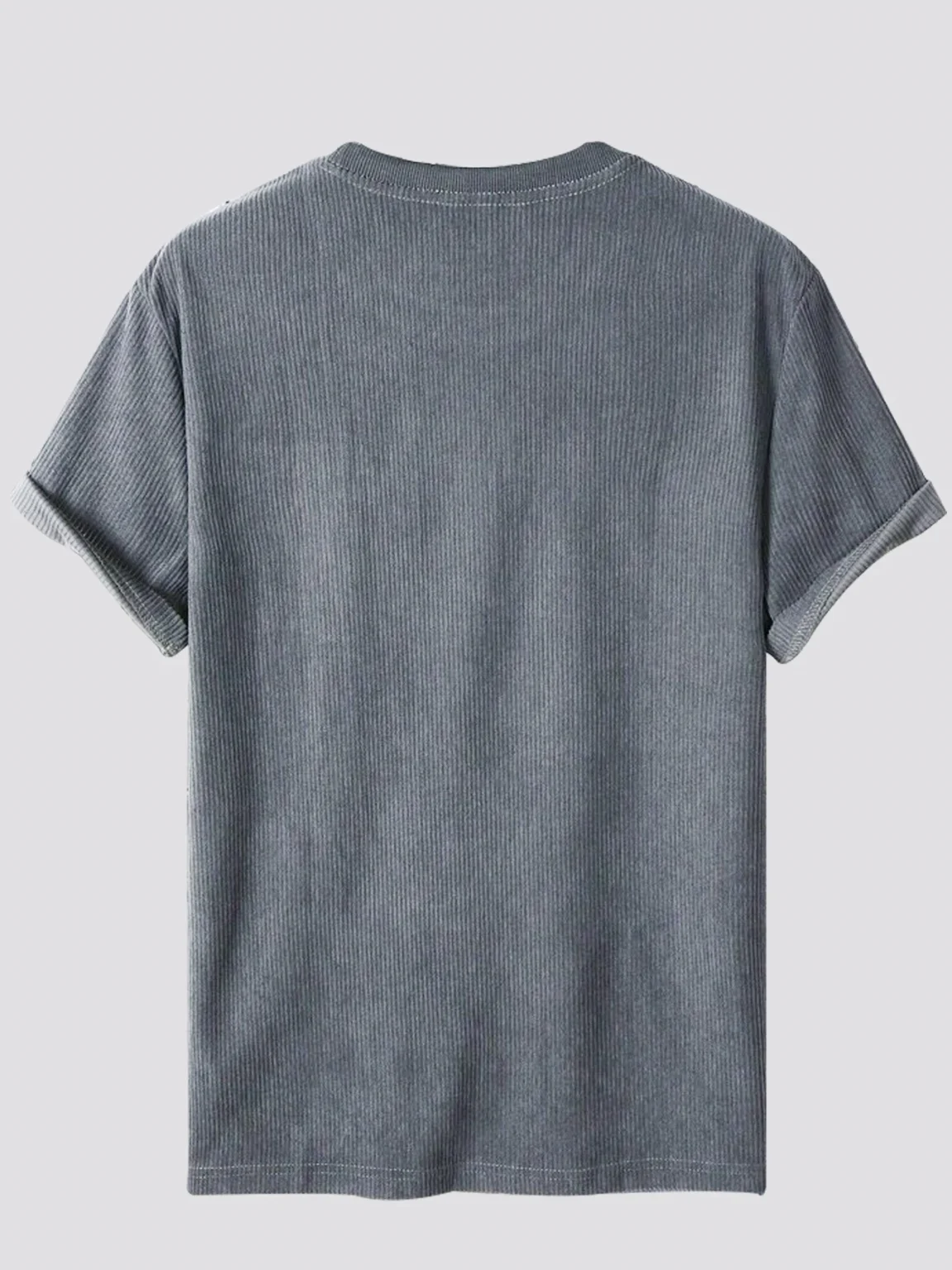 Fitness T-shirt Men's new round neck corduroy summer casual clothes thread running short sleeve T-shirt 4
