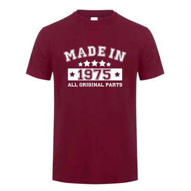 Made In 1975 Men T Shirt Summer Cotton Short Sleeve Birthday Gift Tshirt Tops Funny Man T-shirts JL-126 5