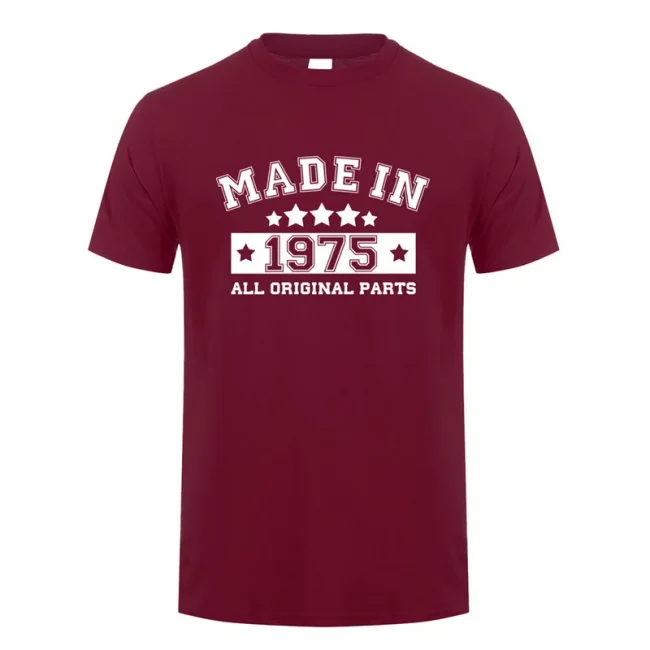 Made In 1975 Men T Shirt Summer Cotton Short Sleeve Birthday Gift Tshirt Tops Funny Man T-shirts JL-126 5