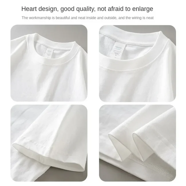 DUKEEN 8.1Oz 230gsm Men's Pure Cotton T Shirts 2025 Summer New Oversizes Solid Color T-Shirts for Men and Women Customizable 5