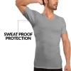 grey V NECK TEE