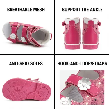 Princepard Orthopedic Shoes for Boys and Girls, High Top Toddlers and Kids Corrective Sandals for Flat feet and Tiptoe Walking 4