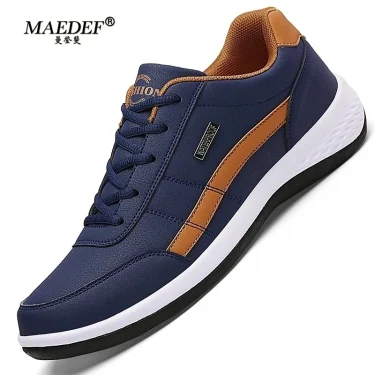 MAEDEF Shoes for Men Leather Sneaker Waterproof Casual Comfortable Men's Sneaker Lace Up Footwear Vulcanized Man Shoe Masculino 1