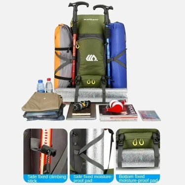 50L Travel Backpack Camping Bag For Men Large Hiking Bag Tourist Rucksack Waterproof Outdoor Sports Climbing Mountaineering Bag 4