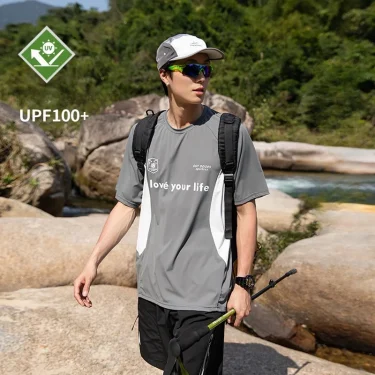 Summer T-shirt Men's UPF100 Hundred Casual UV Protection Lightweight Breathable Quick Dry Couple Short Sleeve 1