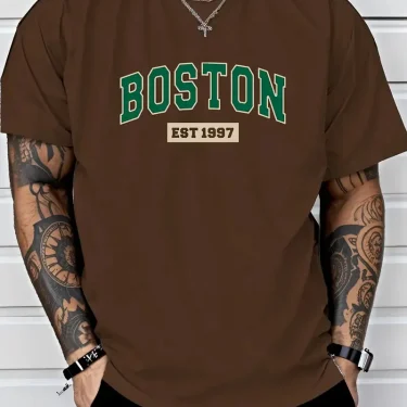 Japanese simple and fresh letter pattern summer short-sleeved outdoor casual comfortable breathable men's short-sleeved T-shirt 4