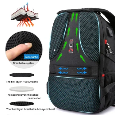 Waterproof Men's Backpack 17 Inch Laptop Backpacks School Travel Bags Swiss-style Large Capacity Business bagpack Male Mochila 2