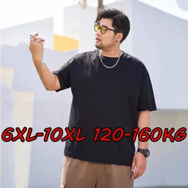 Men's 100% Cotton Tees Plus Size Summer T-shirt 6XL-10XL Big Size Men Clothing 1
