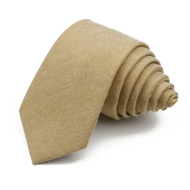 Classic 6cm Solid Striped Cotton Skinny Necktie Khaki Grey Narrow Tie Business Suit Tuxedo Shirt Men Accessory Gift 4