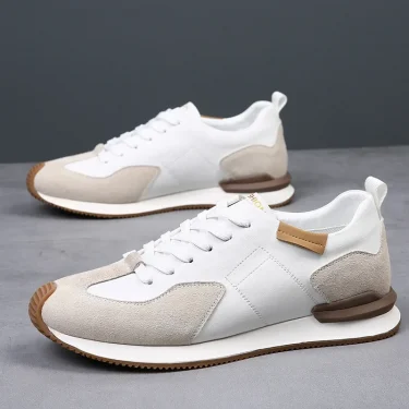 Sneakers Men Elevator Shoes Men's Genuine Leather Casual Taller Shoes Man Hidden Heels 5cm Heighten Inner High rise Lift Shoes 3