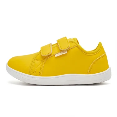 HOBIBEAR Boys Girls Barefoot Shoes Kids Wide Toe Minimalist Sneakers Lightweight Hook Loop Artificial Leather Shoes 4