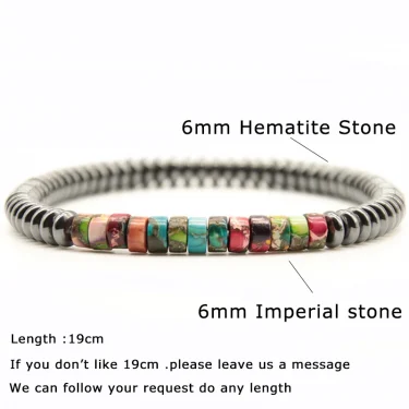 Minimalist Natural Wood Bracelet Men Grade A Imperial Stone Beaded Braclet Homme Hematite Meditation Braslet Pulsera Hombre Gift 4