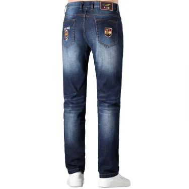 2025 Classic Mid Rise Jeans Thin Stretch Cotton Trousers Bruce&Shark Fashionable Embroidered Jeans Man Straight leg Big Size 42 4