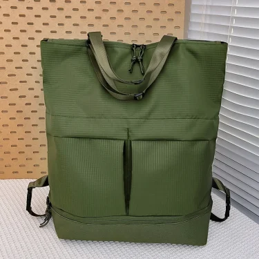 Unisex Casual Tote Bag Lightweight Women&Men Carry On Backpack Large Capacity Solid Colour Multifunctional Versatile Outdoor Bag 2
