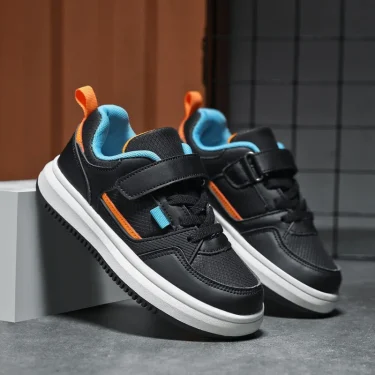 Children Sneakers Boys Shoes New Casual Children Sneakers 6 To 12 Years PU Leather Flat Skateboard Sports Tennis Shoes for Boy 4