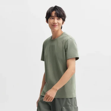 Semir 2024 Short-Sleeved T-Shirt Men Spring New Pure Cotton Bottoming Shirt Simple Commuting Casual Top Solid Color Round Neck 4