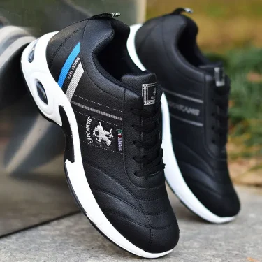Fashion Men's Casual Sneakers Versatile Air Cushion running Men shoes Breathable Outdoor Sports Leather Shoes Non-Slip Male shoe 2