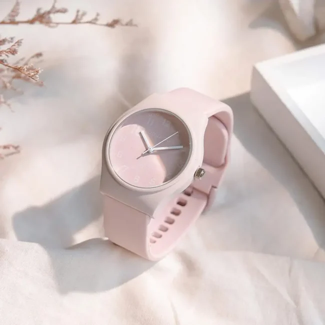 Candy Colors Student Watch INS Korean Fashion Trendy Ladies PU Leather Strap Wristwatch Simple Versatile Clock 1