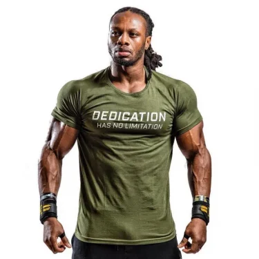Men Tshirt Bodybuilding Breathability Cotton Summer Casual Letter Printed Short Sleeve Shirt Men Workout 3XL 1