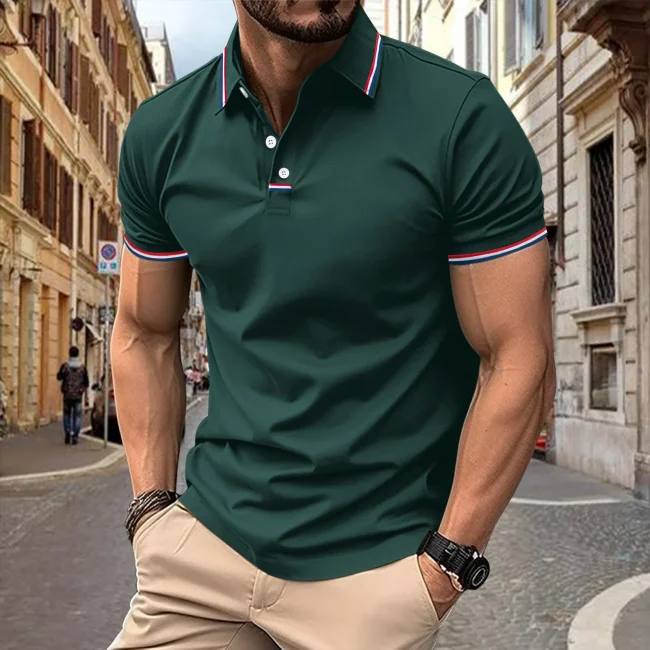 Outdoor New Summer Best-selling Men Comfortable Breathable Quick Drying Shirt T-shirt POLO Travel Business Fashion Sports 3
