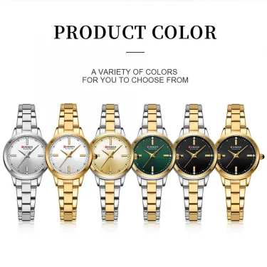 CURREN Original Quartz Watch for Women Fashion Elegant Ladies Watches Stainless Steel Waterproof Women's Wristwatch 6