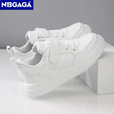 Children Sneaker Boys Casual Shoes Black Leather Flat Student Walking Shoes Non-slip Girl Lightweight Sports Tennis Footwear 3