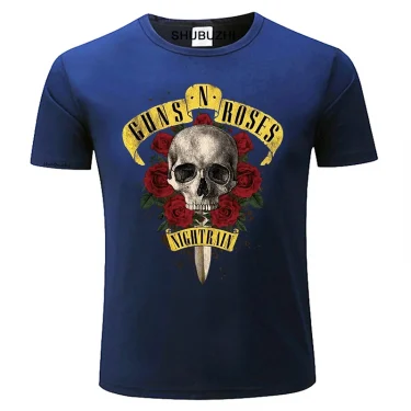 Men Cotton T Shirt Summer Brand Tshirt Guns N Roses Bullet Logo Black Men'S Graphic T-Shirt brand tee-shirt homme tops 5