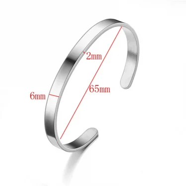 Noter Mens Stainless Steel Bracelet 4/6/8mm Opening Bangle Gift For Him Pulsera Hombre Pulseira Masculina Aço Inoxidável Joias 5