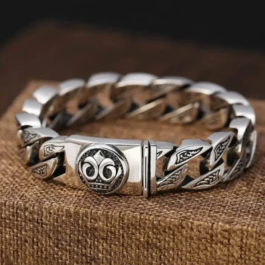 Retro Original Design Stainless Steel Cuban Bracelet Men Women Couple Matte Bangle Punk Hip Hop Thick Chunky Chain Wristband 5