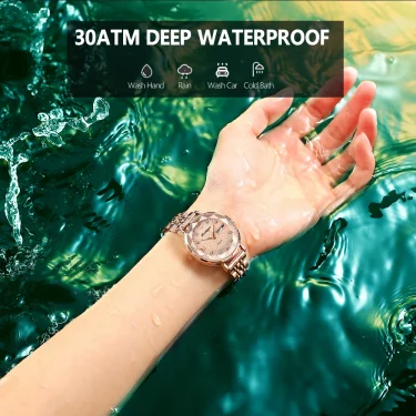 POEDAGAR Watch Women New Fashion Luxury Stainless Steel Wristwatch Bracelet Simple Rose Gold Waterproof Luminous Ladies Watches 4