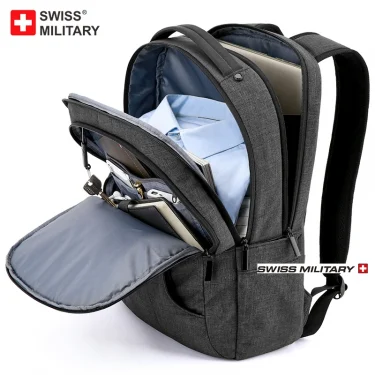 SWISS 15 inches Laptop Backpack Waterproof USB Charge Port School Mochilas Multifunctional Rucksack Mochila Hiking Travel Bag 6