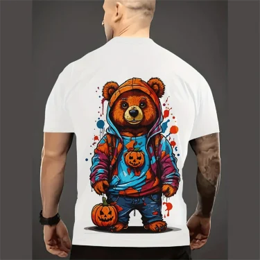 Funny Cartoon Men's T-Shirt 3d Print Short Sleeve Micro Elastic Breath Streetwear Summer Casual Oversized T-Shirts Men Clothing 6