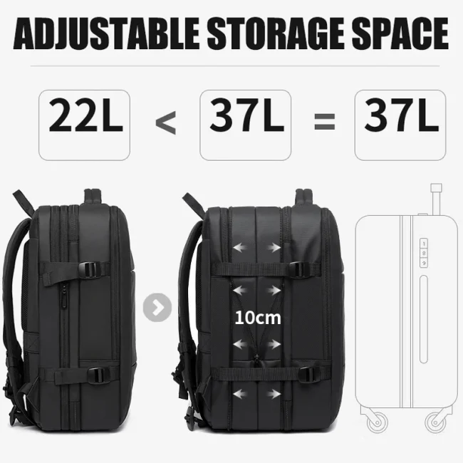 BANGE Expandable Men's Backpack Waterproof 17.3 in Laptop Backpack Man Large Capacity Hiking Travel Bag Male Backpacks for Men 2