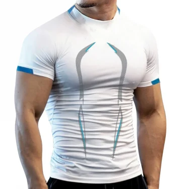New Summer Gym Breathable T Shirt Men Quick Drying Jogging TShirt Men Training Tees Fitness Tops Running T-shirt 3