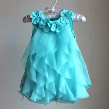 Kids Toddler Baby Girl Dress Summer Chiffon Evening Birthday Party Dresses for Girls Clothes & Headband 4