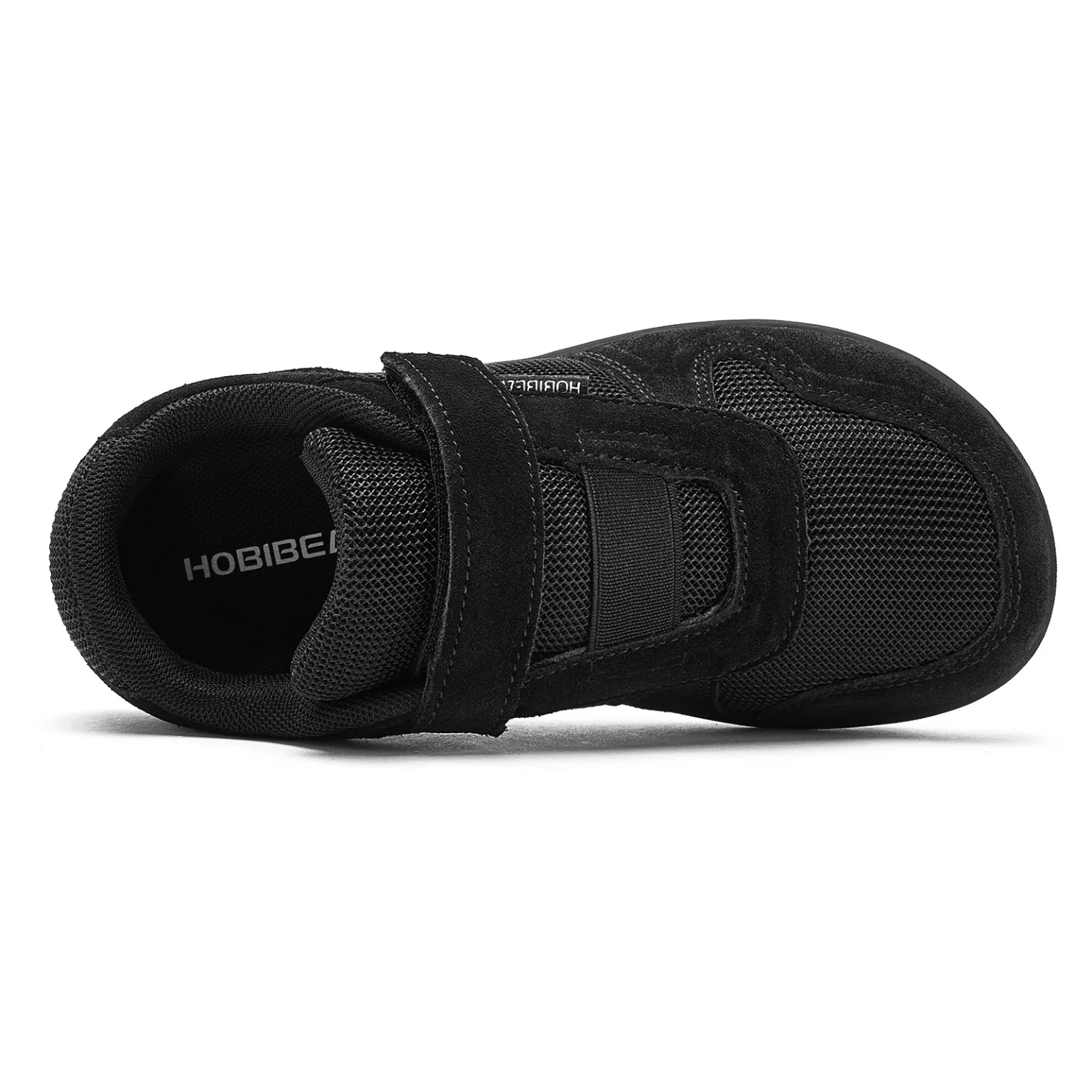 HOBIBEAR Kids Wide Toe Barefoot Shoes Little/Big/Kid Hook Loop Minimalist Sneakers Artificial Leather Mesh Lightweight Shoes 4