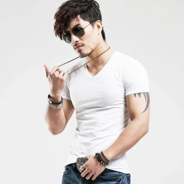 2025 Mrmt Brand New V Collar Men T-Shirt Short Sleeve Mens T Shirt Half Sleeve Lycra Cotton Man T-Shirt For Male Tshirt Clothing 4