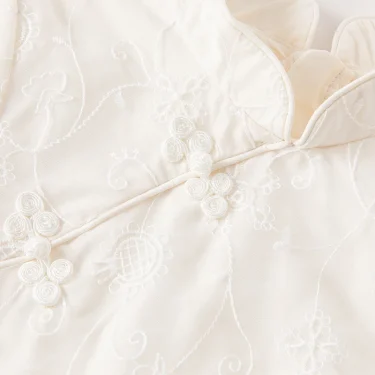 DK1231903 Dave Bella Spring Girl's Fashion Soild White Mesh Draped Dress Children Sweet Dress Kids Infant Lolita Clothes 3