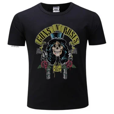 Men Cotton T Shirt Summer Brand Tshirt Guns N Roses Bullet Logo Black Men'S Graphic T-Shirt brand tee-shirt homme tops 4