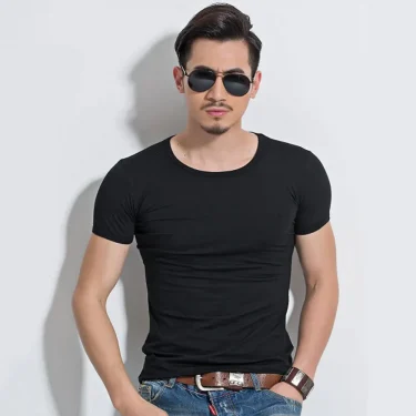Men's T Shirt Short Sleeve Men T-Shirt O-Neck Slim Solid Color Half Sleeved Man Tops Tee Shirt For Male 2025 MRMT 2