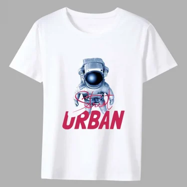 Men's T-shirt New Hot Sale Cartoon Astronaut Pattern Print Series Tee Shirt Summer Casual White Classic Male Short-sleeved Tops 4