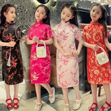 Summer Children Girls Dresses Vestidos Casual Baby Qipao Costumes Fashion Modern Cheongsam Kids Clothes Chinese Style Girl Dress 5
