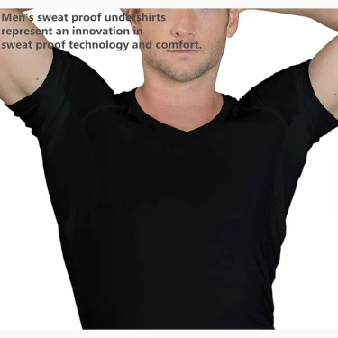 WESPROJECT Men Lancin Modal Sweatproof Anti T Shirt Against Underarm Sweat Proof Slim Fit V Neck T-Shirt 2