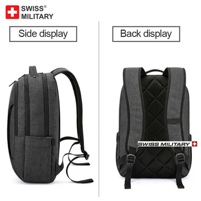 SWISS 15 inches Laptop Backpack Waterproof USB Charge Port School Mochilas Multifunctional Rucksack Mochila Hiking Travel Bag 4