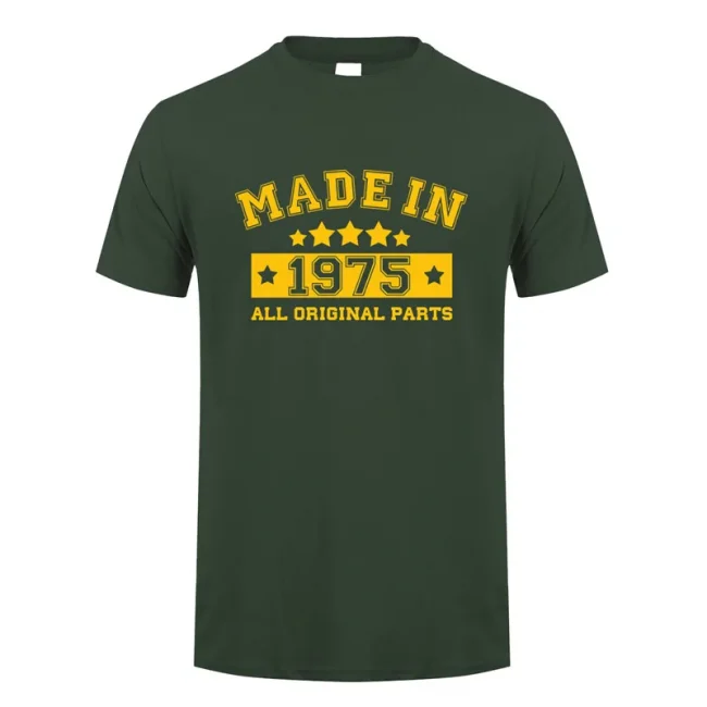 Made In 1975 Men T Shirt Summer Cotton Short Sleeve Birthday Gift Tshirt Tops Funny Man T-shirts JL-126 3
