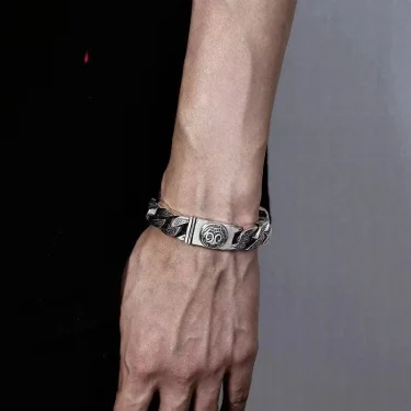 Retro Original Design Stainless Steel Cuban Bracelet Men Women Couple Matte Bangle Punk Hip Hop Thick Chunky Chain Wristband 4