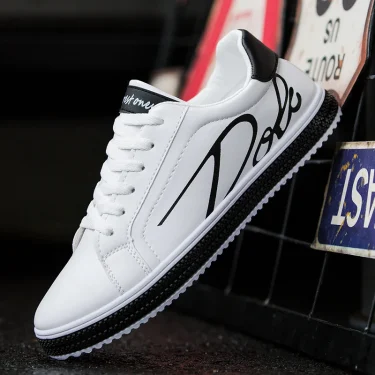 Men Tenis Shoes Male Sneakers Comfortable Flats Spring White Casual Leather Fashion Men Shoes Lace Up Walking Shoes Tênis 2